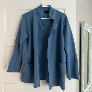 J Crew Sweater blazer in blue. Size small. Greta condition only worn once